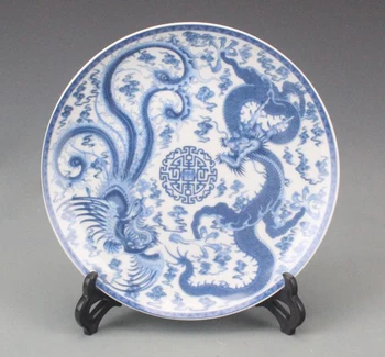 Išskirtinį Kinijos Rankų darbo Mėlynos ir Baltos spalvos Porceliano Plokštės, Dažytos Su Dragon 