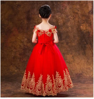Išskirtinį Siuvinėjimo Vaikai princesė kostiumai, Vestuvių Gėlių Mergaitė Tutu fortepijono atlikimo gimtadienio suknelė princesė cosplay