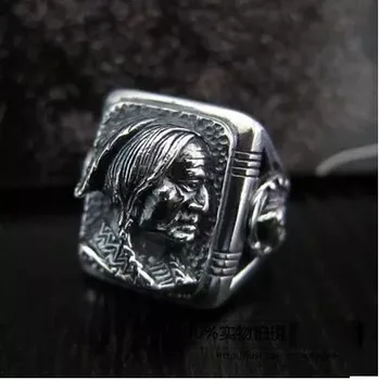 Japonijos nauja sidabro 925 sterlingas sidabro vyrų Indijos vyriausiasis vadovas žiedas erelis rodomojo piršto žiedą