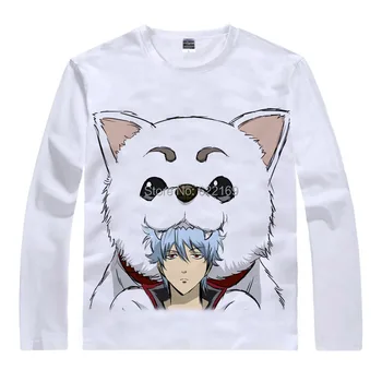 Japonijos Sidabro Siela Gintama anime t-shirt anime Gintoki Sakata medvilnės marškinėliai Cosplay kalėdų Kostiumai anime drabužiai