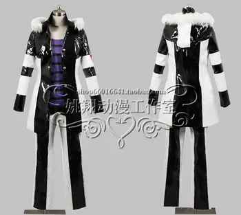 Japonų kilmės Karšto Anime HITMAN REBORN cosplay Belufuegolu/Belphegor cos Helovinas kostiumas šalis PU rinkinys (kailis+marškinėliai+kelnės)
