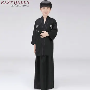 Japonų kimono suknelę ilgomis rankovėmis juoda Japonų kimono kostiumas vaikams berniukams medvilnės kimono vaikams XXS-M AA3092 YQ