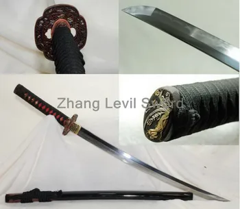 Japonų samurajus kardas derliaus ašmenys 32768 sluoksniais sulankstytas plieno, molio grūdintas aštrių katana gali sumažinti bambuko