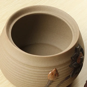 Japonų Stilius Derliaus Rupi Keramikos Puer Arbatos Skardinės Filtras KungFu Arbatos Rinkinys Juodoji Arbata Jar Saldainiai Antspaudas Saugojimo Kūrybos Namų Dekoro