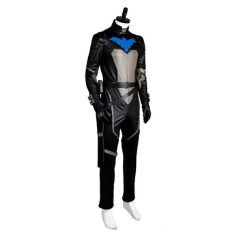 Jauni Teisingumo S2 Nightwing Cosplay Kostiumų Jumpsuit Suit Apranga Vienoda Kaukė Nustatyti Halloween Carnival Moterų, Vyrų, Pilnas Komplektas
