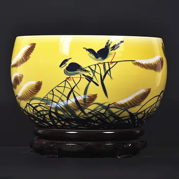 Jingdezhen Hu Yanjie keramikos žinomų kūrinių nutapė underglaze emalio akvariumas papuošalai