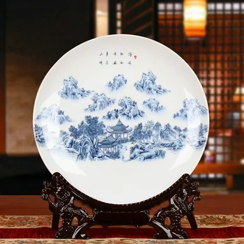 Jingdezhen keramikos ir keramikos amatai antikvariniai kabinti plokštė aukštos kokybės dekoratyvinis puošybos boutique Home Baldai