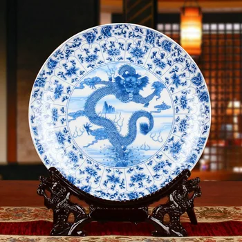 Jingdezhen keramikos ir keramikos amatai antikvariniai kabinti plokštė aukštos kokybės dekoratyvinis puošybos boutique Home Baldai