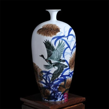 Jingdezhen keramikos, porceliano vaza Wang Yunxi rudens gėlių šiuolaikinio gyvenimo kambario, apdailos, apdailos