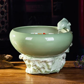 Jingdezhen keramikos vandens fontanas Zhaocai akvariumas papuošalai Kinų gyvenimo rūkas, kūrybos, meno ir amatų,
