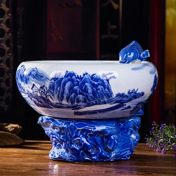 Jingdezhen keramikos vandens fontanas Zhaocai akvariumas papuošalai Kinų gyvenimo rūkas, kūrybos, meno ir amatų,
