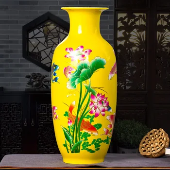 Jingdezhen keramikos vaza, dekoruoti gėlių vaza modernus dekoro ir Namų Dekoravimo gėlių gėlių stalo apdailos