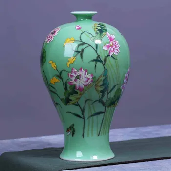 Jingdezhen keramikos vaza, rankų darbo, spalvos jūros vandens vaza vaza spalvų šešėlių rimuoti iš lotoso gėlė, kambario, apdailos, apdailos