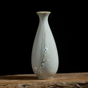 Jingdezhen Rupi Keramikos Keramikos Vaza Ranka-dažytos Gėlės Retro Gėlių Wintersweet Arbatos Namų Puošybai