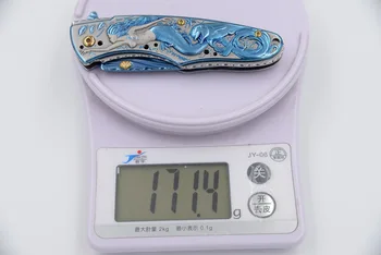 JUFULE originalaus dizaino Mėlyna Jūra lankstymo flipper peilis 9Cr18MoV ašmenys 440C rankena virtuvės kempingas medžioklės naudingumas peiliai EDC įrankis
