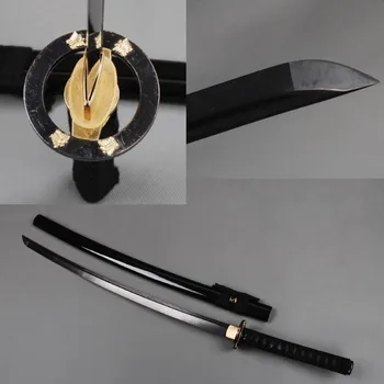 Juoda Ašmenys Japonijos Samurajų Kardas Katana Damaske Full Tang Pjovimo Praktikos Kardas Aštrus Espadas Metalo Namų Puošybai Metu