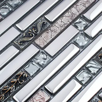Juoda derva, nerūdijančio plieno, stiklo mozaikos plytelių HMGM1081B backsplash diamond stiklo mozaikos virtuvės sienų plytelių