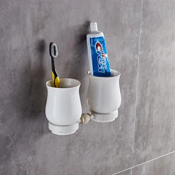 Juoda dvigubos puodelio laikiklis kosmoso aliuminio vonios kambarys dvivietis taurės stovo laikiklį aparatūros vonia rinkinius, vonios, antikvariniai reikmenys MH7009