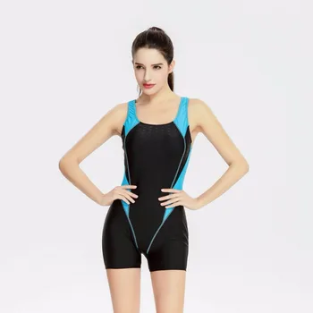 Juoda mėlyna Kratinys vientisi maudymosi kostiumėlį Moterų Sporto maudymosi Kostiumėliai, Moterų Profesinės Konkurencijos Bodysuit Mergina Monokini Maudymosi Kostiumas