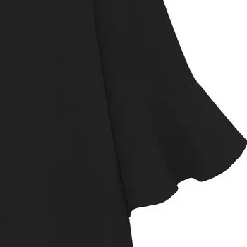 Juoda Raudona Didelis dydis šifono palaidinė 2018 m. Vasaros blyksnius rankovės atsitiktinis laisvi marškinėliai M L XL XXL XXXL 4XL 5XL plius dydis moterų drabužiai