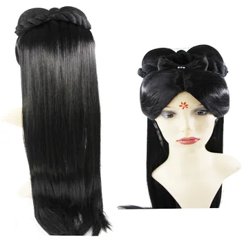 Juoda senovės kinų dinastijos plaukų produktų, gražių plaukų dėvėti han dinastijos princesė cosplay maskuotis šalies prekių