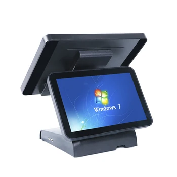 Jutiklinis ekranas pos sistema, kompiuteris su šilumos 80mmprinter grynieji pinigai /pinigų stalčių/barcode scanner/klientų ekranas
