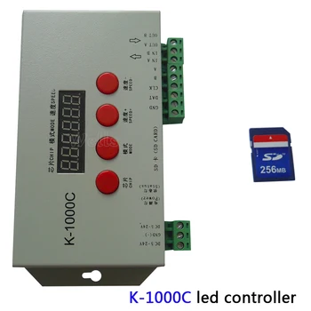 K-1000 (T-1000S Atnaujinta) valdytojas WS2812B,WS2811,APA102,SK6812,2801 LED 2048 Pikselių Programa Valdytojas DC5-24V