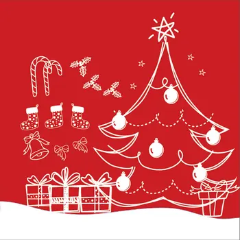 Kalėdinės Dovanos Su Bell Žvaigždės, Lazdelės, Kojinės Sienos Lipdukas Kalėdų Eglutė Decal Atostogų Sienų Lipdukai Namų Dekoro 688MX