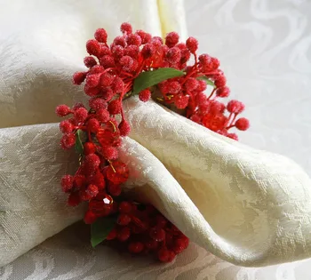 Kalėdų servetėlių žiedai nemokamas pristatymas, pearl gėlių servetėlių žiedas, vestuvių dekoravimas servetėlių laikiklis