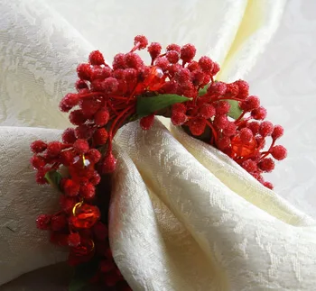 Kalėdų servetėlių žiedai nemokamas pristatymas, pearl gėlių servetėlių žiedas, vestuvių dekoravimas servetėlių laikiklis