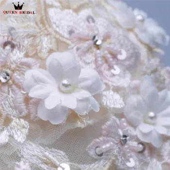 Kamuolys Suknelė Purus Gėlės Perlai-Prabangos Šviesos Šampano Prabangių vakarinių Suknelių iki 2018 m. Naujų Prom Šalis Suknelė Vestido De Festa NT23
