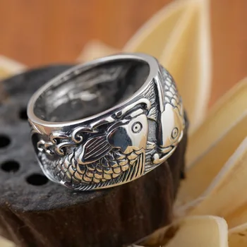 Karalius elnias juvelyriniai dirbiniai didmeninė sidabro žiedas S925 sterlingas sidabro žiedas antikvariniai papuošalai amatų Niannian Youyu