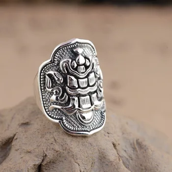 Karalius elnias papuošalai didmeninės sterlingas sidabro žiedas žiedas Budistų aštuonių S925 Mėgėjams Dovana NAUJAS