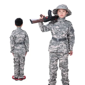 Karinę Uniformą Vaikai Taktinis Kostiumai Vaikams Kamufliažas, Drabužiai, Striukė+Kelnės Armijos Airsoft Dažasvydis Drabužius Berniukas Mergaitė Vienodas