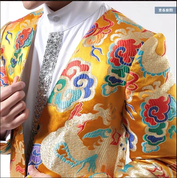 KARŠTO 2017 naujas mados Senovinių kinų stiliaus kostiumas vestuvių suknelę, kostiumą drabužių, siuvinėjimas, chalatai kailis dainininkas kostiumai Veiklos