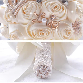 Karšto dirbtinis vestuvių puokštės rankų darbo gėlių kristalų nuotakos vestuvių puokštės, vestuvių dekoravimas