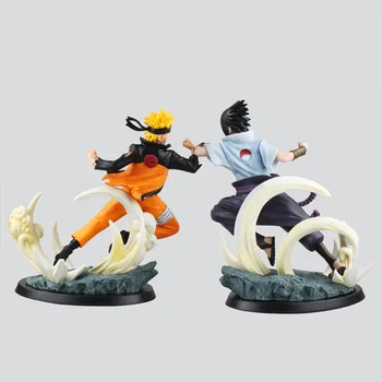 Karšto pardavimo 1pcs 26cm pvc Japonų anime pav Uzumaki Naruto VS Uchiha Sasuke veiksmų skaičius, kolekcines, modelis žaislai brinquedos