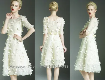 KARŠTO PARDAVIMO 3D Šifono Gėlių Nėrinių Vestuvių Suknelė Allover Šifono Nėriniai 