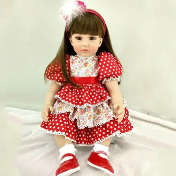 Karšto Pardavimo 60cm Minkštos Silikono Reborn Baby Lėlės Rinkti vaiko Žaislas Miela Mergina Gyvas Realus Vaikų Gimtadienio Dovana