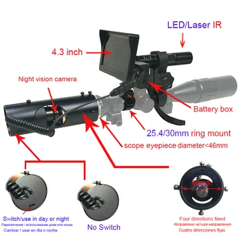 Karšto Pardavimo Atnaujinti Lauko Medžioklės Optika Regos Taktinis skaitmeninis Infraraudonųjų spindulių naktinio matymo riflescope naudoti dieną ir naktį