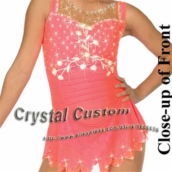 Karšto Pardavimo Ledo Čiuožimo Suknelė Mergaitėms Spandex Grakštus Naujas Prekės ženklas Dailiojo Čiuožimo Konkurencijos Suknelė Individualų DR2652