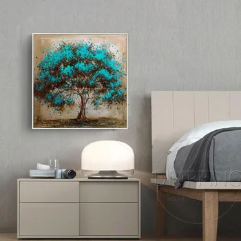 Karšto Pardavimo Vertus-dažytos Aukštos Kokybės Modernių Abstrakčiai Medžio Aliejaus Tapybos ant Drobės Spalvinga Dekoro Medžių Tapyba už Kambarį