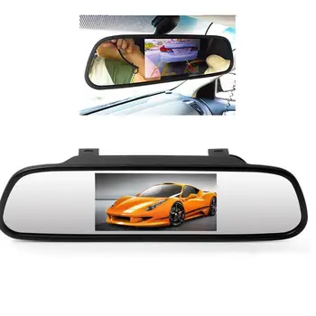 Karšto pardavimui, 5Inch TFT LCD Automobilio galinio vaizdo Veidrodis Monitorių Palaikymas 2AV įvesties DVD/Fotoaparatą, automobilių stovėjimo aikštelė, automobilių stiliaus Automobilių Stebėti Veidrodį