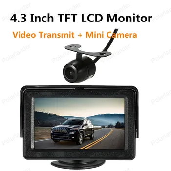 Karšto parduoti 4.3 colių skaitmeninis TFT LED monitorius Automobilio Galinio vaizdo Sistemą su Bevielio Vaizdo Perduoti ir Mini Kamera