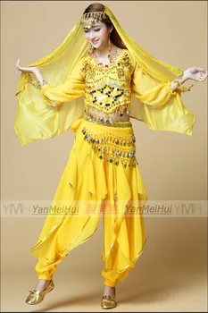Karšto parduoti! moters Pilvo Šokio Kostiumų Bolivudas stiliaus Kostiumas Indijos Pilvo šokio Kostiumų 3-4-5-7pcs nustatyti 6 Spalvų