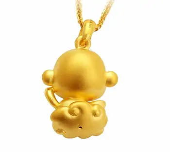 Karšto parduoti Nekilnojamojo Grynas 24K Geltonojo aukso Pakabukas Beždžionė Pakabukas 2.80 g