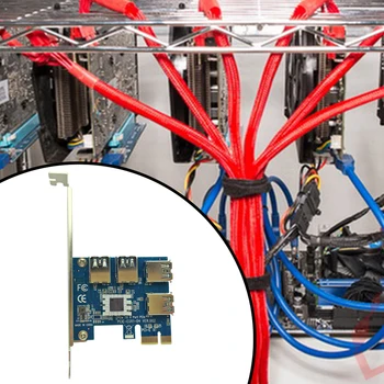 Karšto PCI Express Riser Card PCI-E 1x iki 16x 1 iki 4 PCIE USB 3.0 Lizdą, Daugiklis Hub Adapteris Bitcoin Mining Miner BTC Mašina