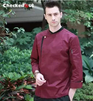 Karšto Unisex maisto paslaugos, drabužių virėja uniformos striukė hotel restaurant darbo drabužiai ilgomis rankovėmis kvėpuojantis skalbti patogus