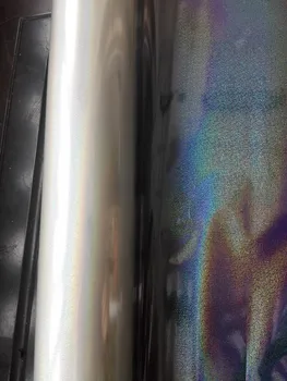 Karšto štampavimo folija skaidri pučiamas smėlis Y25 holografinis folija, karšto spauda ant popieriaus ar plastiko 64cm x120m šilumos spaudos filmas