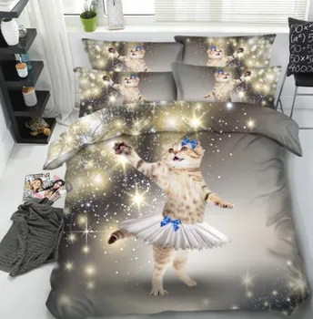 Katė 3D Šalikas nustatyti, Patalynės, antklodžių padengti lova maišelį lapų lapas antklodė doona lovatiesė Super Karalius ir Karalienė dydžio, visiškai twin 5VNT